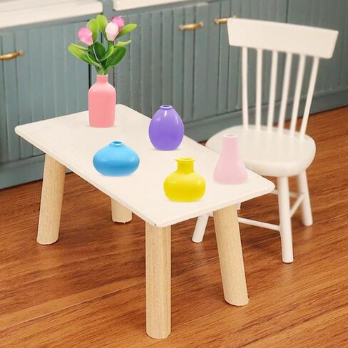 35 PCS Mini Clay Pots للحرف اليدوية ، 5 ألوان مزهرية راتنجات صغيرة لملحقات أثاث Dollhouse Mini Garden Plants in Kuwait