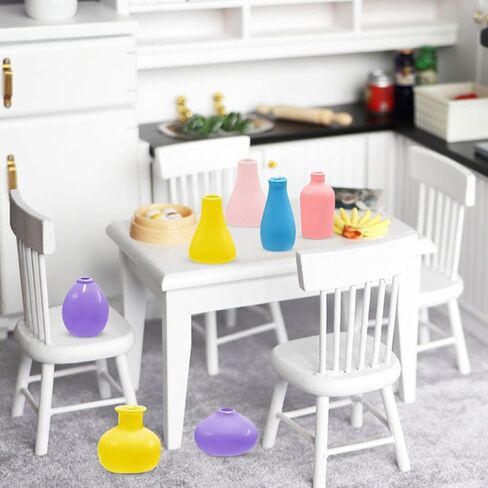 35 PCS Mini Clay Pots للحرف اليدوية ، 5 ألوان مزهرية راتنجات صغيرة لملحقات أثاث Dollhouse Mini Garden Plants in Kuwait