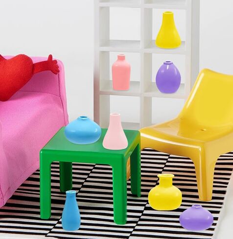 35 PCS Mini Clay Pots للحرف اليدوية ، 5 ألوان مزهرية راتنجات صغيرة لملحقات أثاث Dollhouse Mini Garden Plants in Kuwait