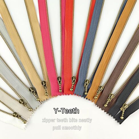 Wonesifee Metal Zippers 20pcs #3 Antique Brass Close-end Non-Separating Short Zippers Assorted Colorful for Purses Bags Pockets Handbags DIY Sewing Mixed 10Colors 2pcs Each (10Colors, 8inch-20pcs) in Kuwait