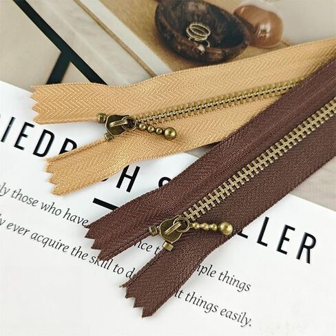 Wonesifee Metal Zippers 20pcs #3 Antique Brass Close-end Non-Separating Short Zippers Assorted Colorful for Purses Bags Pockets Handbags DIY Sewing Mixed 10Colors 2pcs Each (10Colors, 8inch-20pcs) in Kuwait