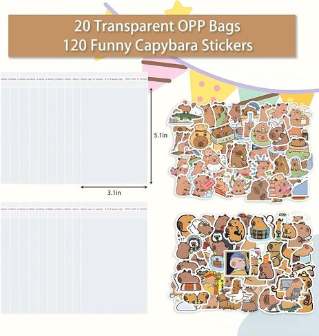 180 Pcs Capybara Gifts Bulk Fun Pens Capybara Mini Spiral Notepads Cute Stickers Set for Children's Birthday Gifts Students Rewards Fun School Supplies. in Saudi Arabia
