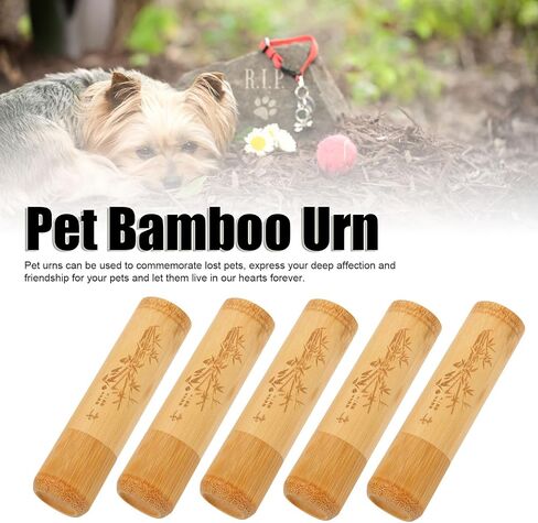 Pet Urn 5pcs Sturdy Wood Scattering Cremation Small Urns Set, Mini Spreading Cremation Tube Urn for Adult Male Female Pet Dog Cat Ashes, 4.7x1.2x1.2in Pet Cremation Ashes Container in Saudi Arabia