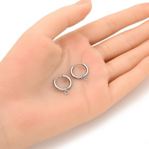 20pcs Adabele 316 Grade Surgical Stainless Steel Hypoallergenic 18mm Round Hoop Huggie Earring Hooks Open Ring (Strong 2mm Wire Gauge) Earrings Jewelry Making SEF21-2 in Kuwait