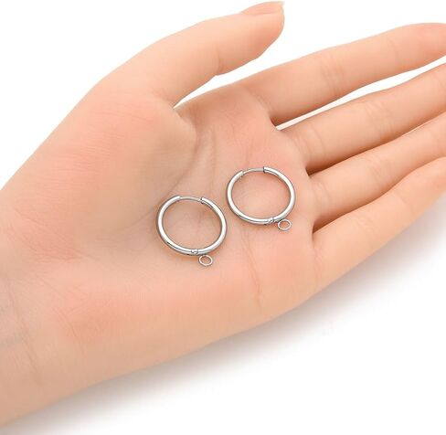 20pcs Adabele 316 Grade Surgical Stainless Steel Hypoallergenic 18mm Round Hoop Huggie Earring Hooks Open Ring (Strong 2mm Wire Gauge) Earrings Jewelry Making SEF21-2 in Kuwait