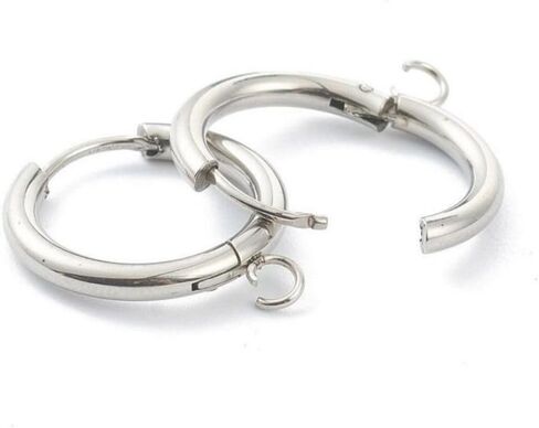20pcs Adabele 316 Grade Surgical Stainless Steel Hypoallergenic 18mm Round Hoop Huggie Earring Hooks Open Ring (Strong 2mm Wire Gauge) Earrings Jewelry Making SEF21-2 in Kuwait