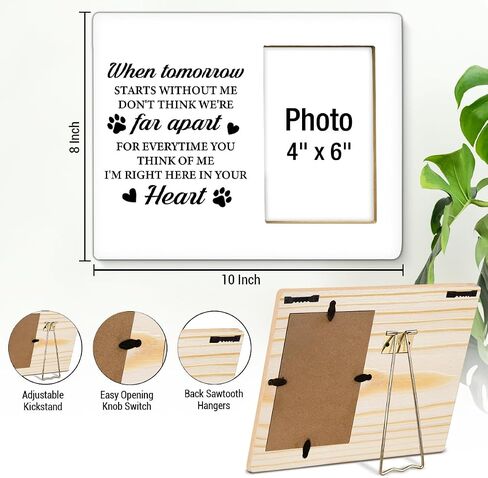 Pet Memorial Gift for Dogs Photo Frame, Dog Memorial Gifts for Loss of Dog, Cat Loss Sympathy Gifts, Thanks for Everything I Had a Wonderful Time Wooden Picture Frames, Photo 4 x 6 Inches in Saudi Arabia