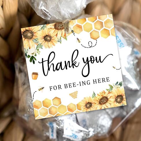 50Pcs Bee Themed Thank You Tags - 2 * 2 Inch, 50 Count - Perfect for Wedding, Bridal Shower, Baby Shower & More in Saudi Arabia