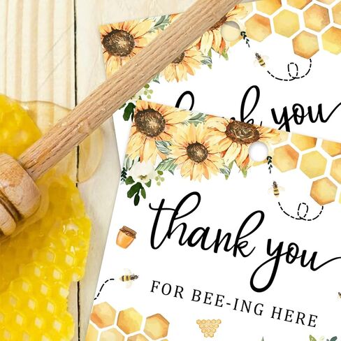 50Pcs Bee Themed Thank You Tags - 2 * 2 Inch, 50 Count - Perfect for Wedding, Bridal Shower, Baby Shower & More in Saudi Arabia
