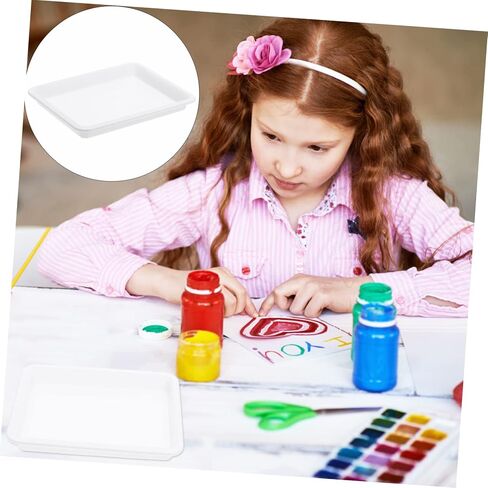 Doitool 3PCS منظم صينية بلاستيكية من الدرجة البلاستيكية للتجارب المدرسية والرسم القوي سهل التنظيف للمشاريع in Saudi Arabia