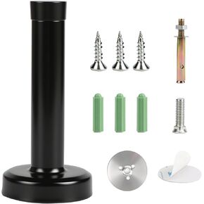 Wall Mounted Door stoppers, Heavy Duty Stainless Steel Door Stop with Rubber Buffer, Door Stopper for skirtings, Doorstop with Screws and Adhesive Tape, Protect Doors and Walls(Silver 1 Pcs) in Saudi Arabia