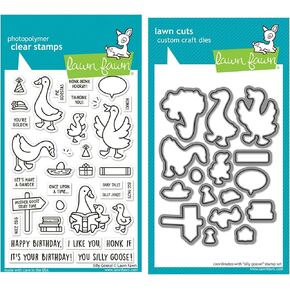Lawn Fawn Silly Goose 4 "X6" مجموعة ختم واضحة وموت تنسيق ، حزمة من 2 عنصرين in Kuwait