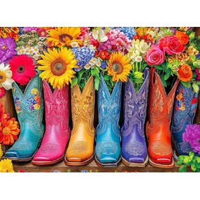 500 Piece Puzzles for Adults Colorful Boots 20.5 x 15 Inch 500 Piece Jigsaw Puzzles for Kids Adults Puzzles 500 Pieces for Adult Holiday Educational Challenge Toy in Saudi Arabia