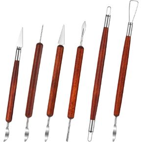 6 Pcs Clay Sculpting Tools Pottery Sculpting Tools Air Dry Clay Tool Double-Ended Stainless Steel Carving Tool Wood Ceramics Carving Supplies for Embossing Modeling Shaping Building in Saudi Arabia
