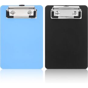 4" X 6" Small Clipboards, 2 PCS Black & Blue Plastic Mini Clipboards Mini Clipboard with Stainless Steel Retaining Clips Portable Pocket Clipboard for Home Restaurants Supermarket Offices in Kuwait