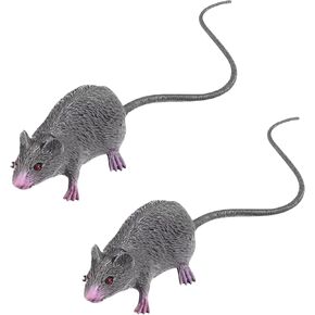 2Pcs Lifelike Fake Mouse Realistic Mice, Spooky Rat, Halloween Prank, Rubber Rat with Long Tail, Creepy April Fool's Day Decorations in Saudi Arabia