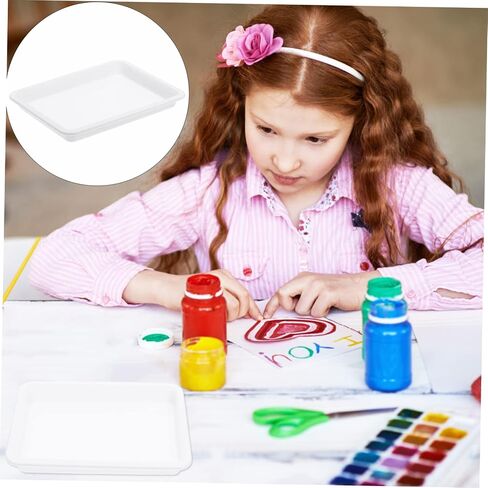 Gadpiparty 3pcs صينية الطلاء البلاستيكية من الدرجة الغذائية للتجارب المدرسية للصواني المتينة للحرف اليدوية من السهل تنظيف المتجر لخلط الدهانات والتنظيم in Saudi Arabia