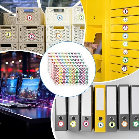 Number Stickers for Classroom, 1Inch Round Number Stickers, 1-100 Polka Dot Labels Waterproof/Oil-Resistant Removable Self-Adhesive Labels for Storage Boxes, Office, Home in Saudi Arabia