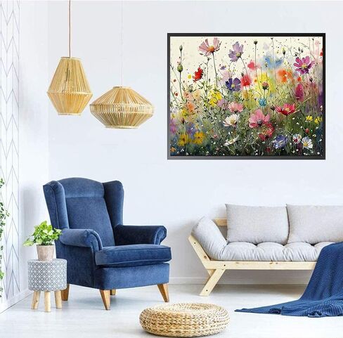 Keuasdv Diamond Painting Kits للبالغين ، زهرة ملونة 5D DIY مجموعات فن الماس الكامل الحفر النقاط الماس لزخارف جدار الهدية والاسترخاء الفنون الأحجار الكريمة 12x16 بوصة in Saudi Arabia