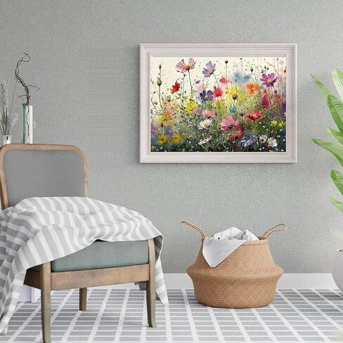 Keuasdv Diamond Painting Kits للبالغين ، زهرة ملونة 5D DIY مجموعات فن الماس الكامل الحفر النقاط الماس لزخارف جدار الهدية والاسترخاء الفنون الأحجار الكريمة 12x16 بوصة in Saudi Arabia