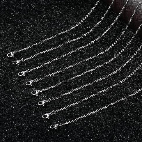20PCS Necklace Chain with Lobster Clasps, Stainless Steel Necklace Chains, 17.7Inch 1.5mm Silver Chain for Jewelry Making and DIY Accessories, Necklace-Set (Fashion, Thin, Dainty and Sturdy) in Saudi Arabia