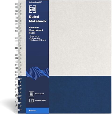 Staples TRU RED Large Hard Cover Ruled Notebook, Gray/Blue, 3/Pack (TR55737VS) in Saudi Arabia