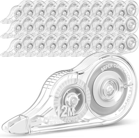 100 PCS Bhite Correction Tape ، 39.4 FT ، مقاومة للدموع سهلة الاستخدام للتصحيحات الفورية لمكتب المدرسة أخذ مجلة (عرض الشريط 0.2 بوصة ، واضح) in Saudi Arabia