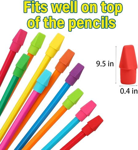 Cap Erasers for Pencils Pulk - Pencil Top Erasers Cap Erasers Toppers for Latex Free Assorted Colors School Supplies for Teachers Sudents Classroom Home and Office (120) in Kuwait