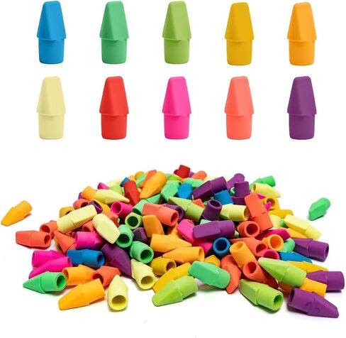 Cap Erasers for Pencils Pulk - Pencil Top Erasers Cap Erasers Toppers for Latex Free Assorted Colors School Supplies for Teachers Sudents Classroom Home and Office (120) in Kuwait
