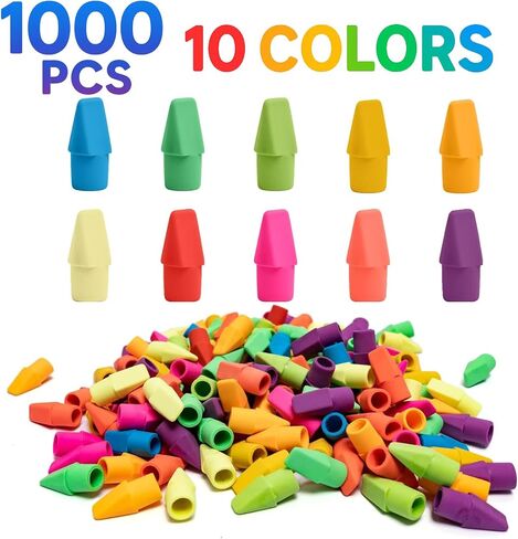 Cap Erasers for Pencils Pulk - Pencil Top Erasers Cap Erasers Toppers for Latex Free Assorted Colors School Supplies for Teachers Sudents Classroom Home and Office (120) in Kuwait