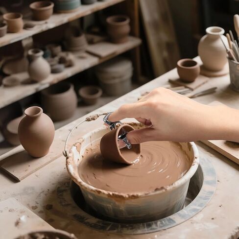 Ztzfacai 4 PCS Pottery Clay Glaze Clamps ، مقاطع التزجيج المصنوعة من الفولاذ المقاوم للصدأ ، ملقط زجاجي للفخار ، أدوات غمس الزجاج الطين ، النحت غير المنزلق غطس التونغ in Kuwait