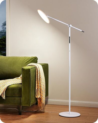 مصباح أرضي LED LED Edishine للقراءة ، مصباح ساطع ساطع قابلاً للذات مع ميناء من النوع C ، ودوران وذراع ، 3000k-6000k طول ضوء الحد الأقصى لحد أقصى لغرفة المعيشة ، وغرفة النوم ، والمكتب ، والأسود in Saudi Arabia