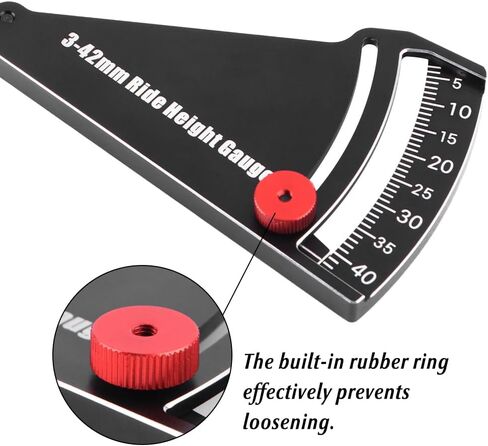 GLOBACT RC Car Ride Height Gauge 3-42mm Adjustable Measuring Ruler for RC Road Vehicles RC Off-Road Vehicles and RC Trucks (Black) in Saudi Arabia