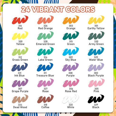 GOTIDEAL Acrylic Paint Markers Brush Tip,Waterproof Paint Pens acrylic Markers,No Bleed Acrylic Brush markers for Fabric,Wood,Rocks,Canvas Painting,Glass,Ceramic,Art Craft Supplies(12 Colors) in Saudi Arabia