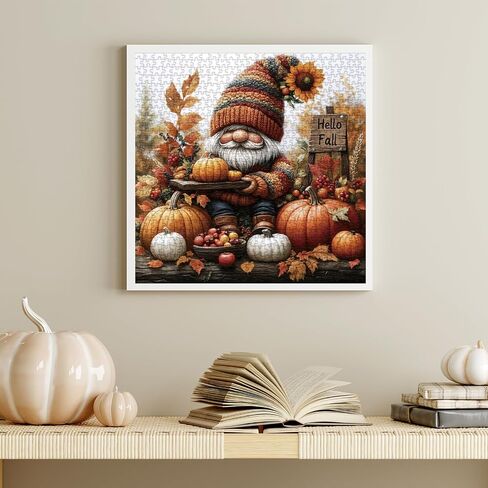 Thanksgiving Fall Gnome Puzzles for Adults 1000 Pieces, Autumn Pumpkin Jigsaw Puzzles, Cozy Harvest Art Puzzles in Saudi Arabia