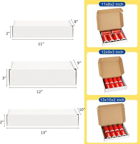 حزمة متنوعة-صناديق الشحن-45: 4x4x2 و 6x4x3 و 7x5x2 صناديق شحنة صغيرة ، مراسلات ذات صناديق ملهمة أبيض-صناديق الاستلام. in Kuwait