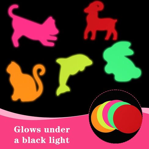 25 Sheets Neon Paper 5 Colors Glow in The Dark Paper 7.48'' Circle Neon Cardstock Classic Twister Fluorescent Card Stock for Black Light Glow Party Crafts Dance Floor Birthday Decor in Saudi Arabia