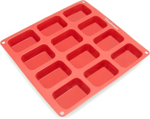 Freshware 12-Cavity Petite Silicone Mold for Soap, Bread, Loaf, Muffin, Brownie, Cornbread, Cheesecake, Pudding, and More in Saudi Arabia
