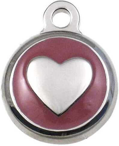 علامة معرف PET Luckypet - Tiny Heart Jewelry Tag -dog & Cat Tags لأصغر الحيوانات الأليفة - محفورة مخصصة على الجانب الخلفي - اللون: أحمر in Kuwait