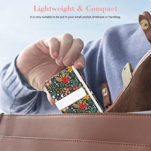 2Pack Leather Stainless Steel Business Card Holder, Metal Slim Business Card Case for Women or Men, Pocket Business Card Carrier with Prints, Magnetic Closure, RFID Blocking in Kuwait