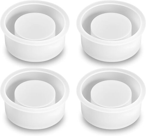 قوالب راتنج شموع Tealight ، 4 أجهزة كمبيوتر مستديرة من قوالب راتنج الايبوكسي السيليكون من أجل الحرف DIY ، محور المائدة ، حاوية حلية ، جص ، زفاف ، زخرفة المنزل in Kuwait