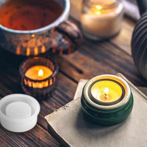 قوالب راتنج شموع Tealight ، 4 أجهزة كمبيوتر مستديرة من قوالب راتنج الايبوكسي السيليكون من أجل الحرف DIY ، محور المائدة ، حاوية حلية ، جص ، زفاف ، زخرفة المنزل in Kuwait