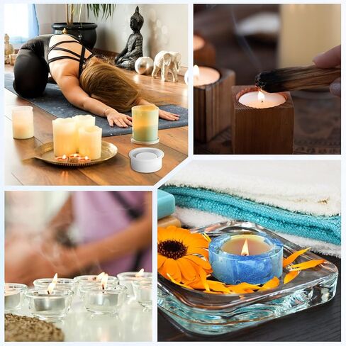 قوالب راتنج شموع Tealight ، 4 أجهزة كمبيوتر مستديرة من قوالب راتنج الايبوكسي السيليكون من أجل الحرف DIY ، محور المائدة ، حاوية حلية ، جص ، زفاف ، زخرفة المنزل in Kuwait
