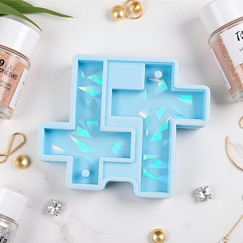 Blue Cross Earring Pendant Keychain Pendant Silicone Mold Jewelry Epoxy Resin Casting Mold Jewelry Casting Supplies, Resin Casting Molds in Saudi Arabia