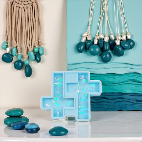 Blue Cross Earring Pendant Keychain Pendant Silicone Mold Jewelry Epoxy Resin Casting Mold Jewelry Casting Supplies, Resin Casting Molds in Saudi Arabia