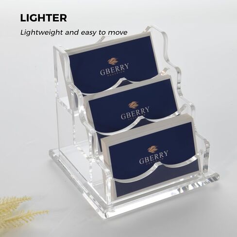 حامل بطاقة أعمال Acrylic للمكتب ، و 2 من الطبقة Clear Acrylic Name Name Display Card Stand ، منظم بطاقة عمل المكتب ، 150 بطاقة ، (فتحة) in Kuwait