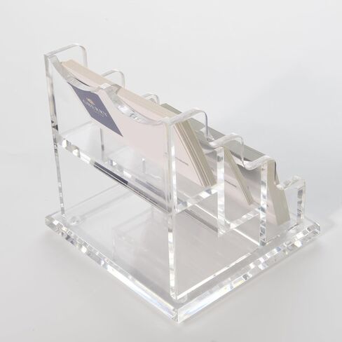 حامل بطاقة أعمال Acrylic للمكتب ، و 2 من الطبقة Clear Acrylic Name Name Display Card Stand ، منظم بطاقة عمل المكتب ، 150 بطاقة ، (فتحة) in Kuwait