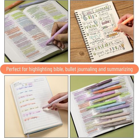 Mr. Pen- gel Highlighter ، 12 حزمة ، ألوان الباستيل ، أبراج الكتاب المقدس لا نزيف ، لا نزيف من أدوات نزيف in Saudi Arabia