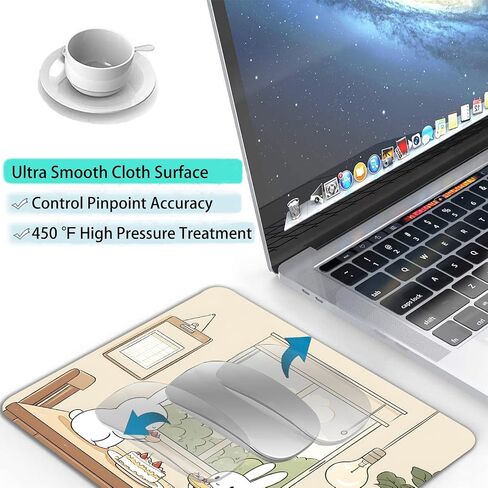 وسادة فأر الفراشة المخصصة للقططات الرسوم المتحركة ، تصميم مسيباد صغير فائق النعومة مع قاعدة مطاطية غير قابلة للانزلاق ، وسادات ماوس كمبيوتر بيضاء لطيفة للكمبيوتر الشخصي والكمبيوتر اللاسلكي المحمول الحجم 9.5x7.9 بوصة in Kuwait