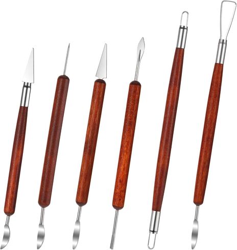 6 Pcs Clay Sculpting Tools Pottery Sculpting Tools Air Dry Clay Tool Double-Ended Stainless Steel Carving Tool Wood Ceramics Carving Supplies for Embossing Modeling Shaping Building in Saudi Arabia